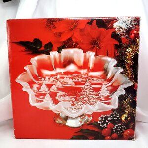 Mikasa Holiday Christmas Story Bowl Dish Footed Bon Bon Tray 9 3/4”